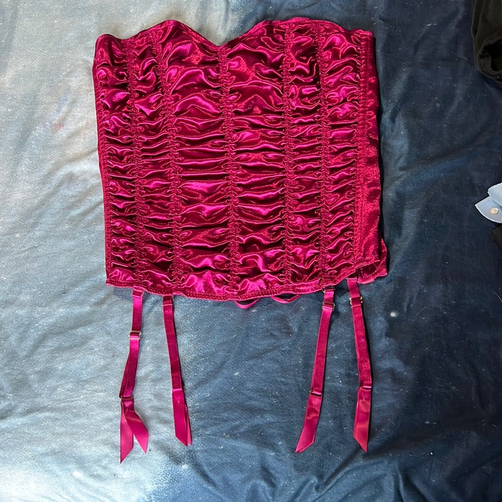 Sexy Pink Satin Corset